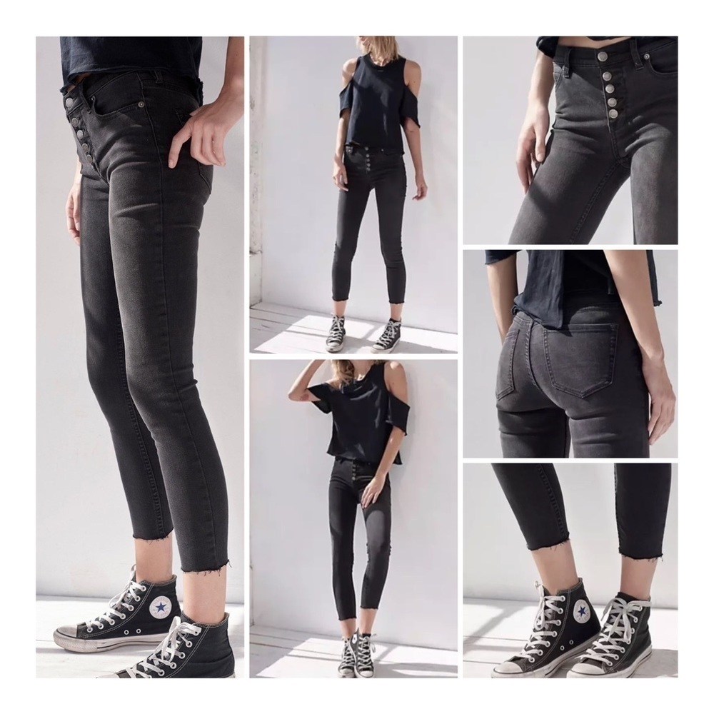 FREE PEOPLE Reagan High Rise Skinny Raw Hem Jean